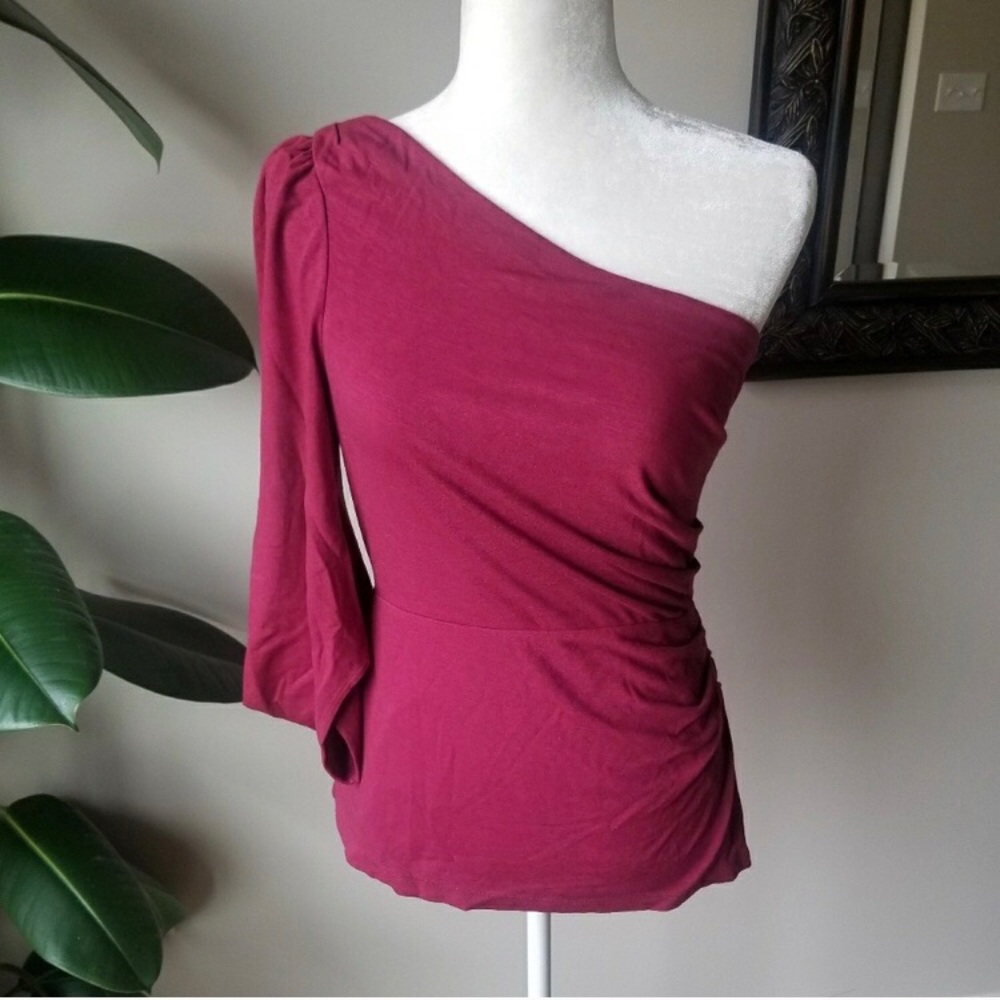 Cranberry Red Cold Shoulder Party Top